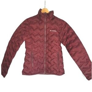 Columbia Women's Puffer Jacket Maroon Omni-Heat Lightweight Insulated Coat - XS